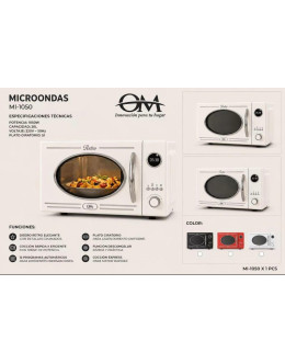 HORNO MICROONDAS RETRO OM 1050 22L