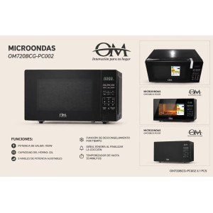 HORNO MICROONDAS DIGITAL OM 002 22L