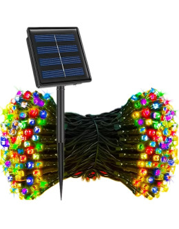 LUZ 100 LED SOLAR MULTICOLOR CABLE VERDE 10 M 499