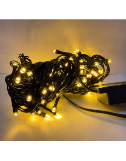 LUZ 100 LED CABLE VERDE 8M CALIDO 489