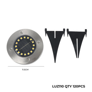 LAMP JARDIN SOLAR ESTACA REDONDO GRIS 110 8 LED LAMP JARDIN SOLAR ESTACA REDONDO GRIS 110 8 LED