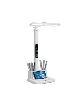 LAMP. MESA TACTIL C/RELOJ REC USB 8