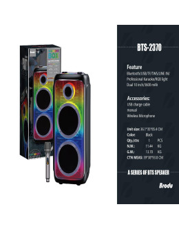 BAFLE 2X10 BRODU 2370 BT/USB/MIC