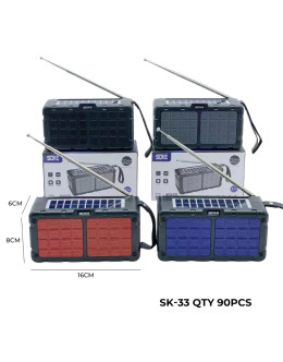 PARLANTE SOLAR BT/USB/FM SK-33